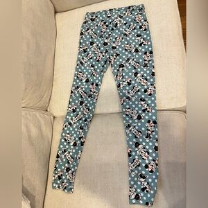 Women’s LuLaRoe Blue with White Polka Dot Minnie Mouse Leggings